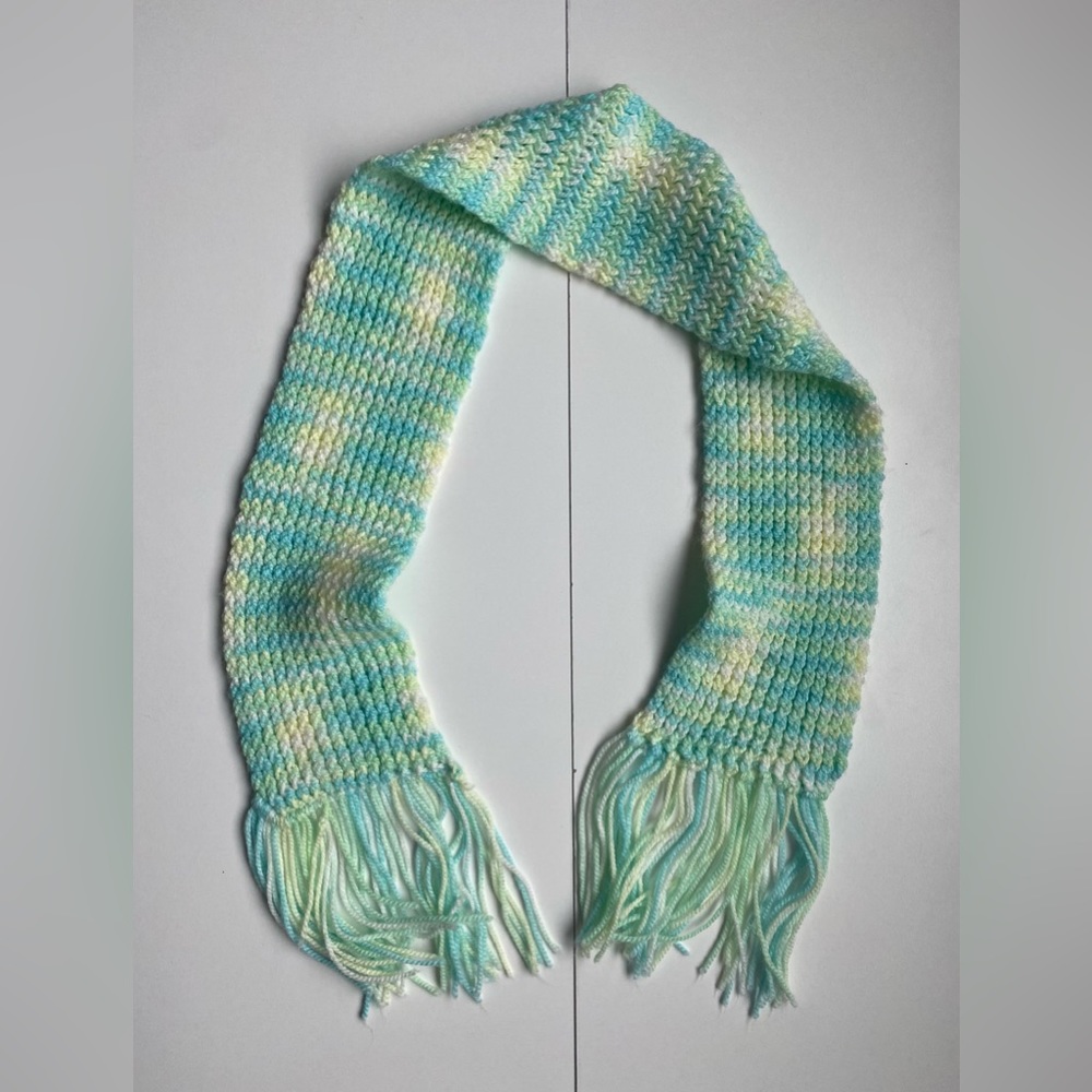 Winter Knit Aqua Scarf